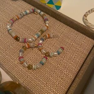 Stella & dot pearl mini hoops and bracelet